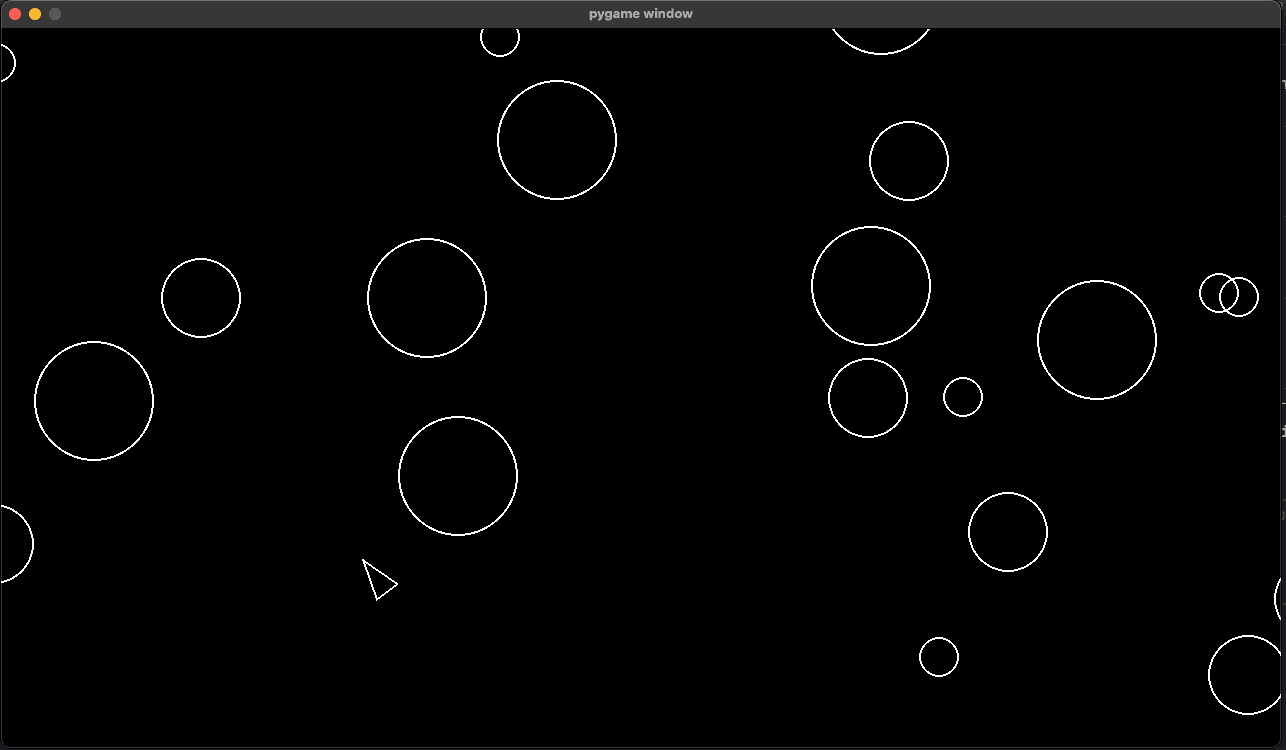 Screenshot of the Asteroids - Python Game project.