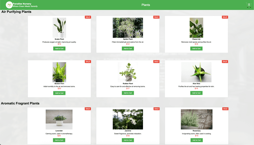 An image of the E-Plant Shopping project.