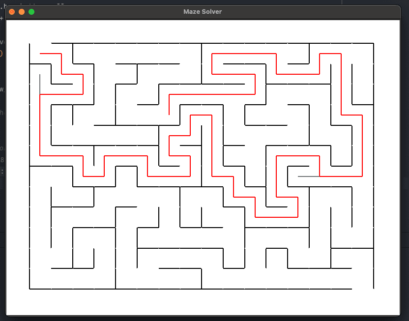 Screenshot of the Maze Solver - Python project.