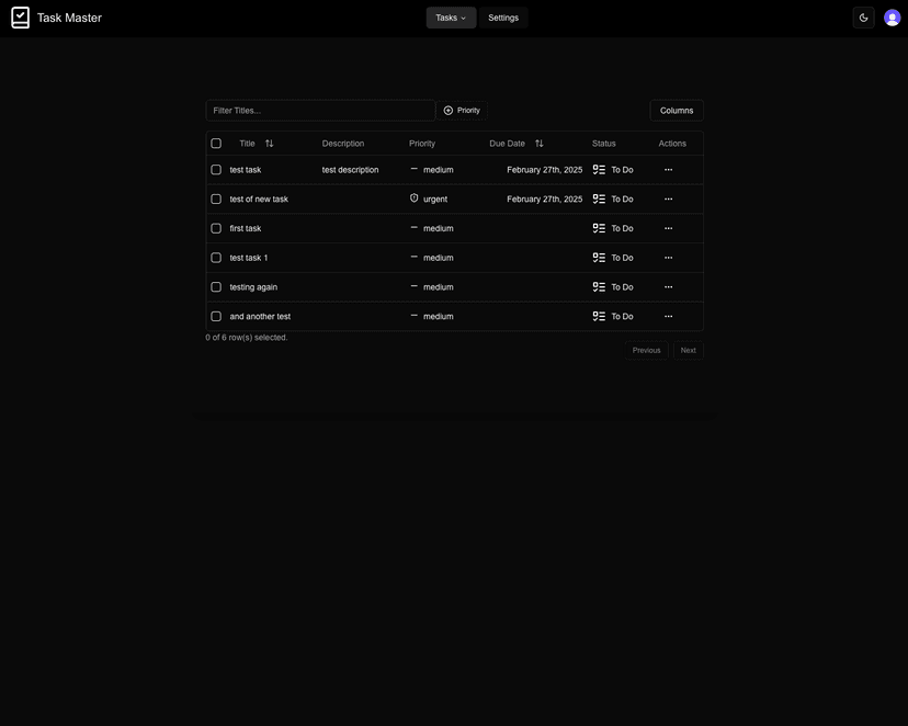 An image of the Task Master project.